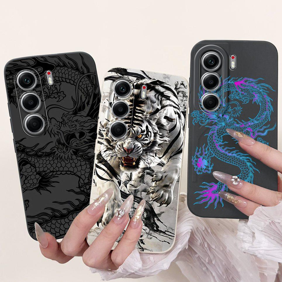 Чехол для телефона Tecno Camon 40 Pro 5G CM7 Мягкий матовый силиконовый задний чехол Мультяшный кот Пейзаж Эстетичный узор Чехлы Coque