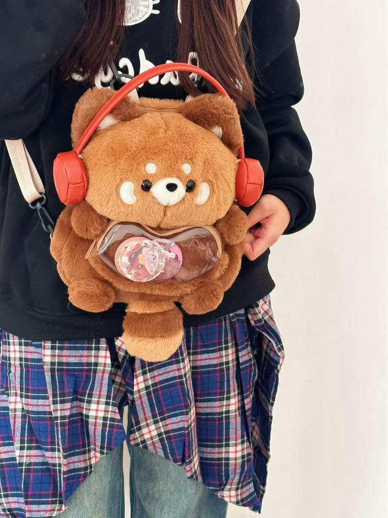 Очаровательный плюшевый рюкзак-енот в мультяшном стиле Мори - Мягкий тренд для поездок