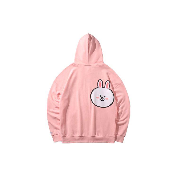 Li Ning X Line Friends Collaboration Повседневная свободная толстовка с капюшоном Унисекс толстовки Розовый AWDQB00-2