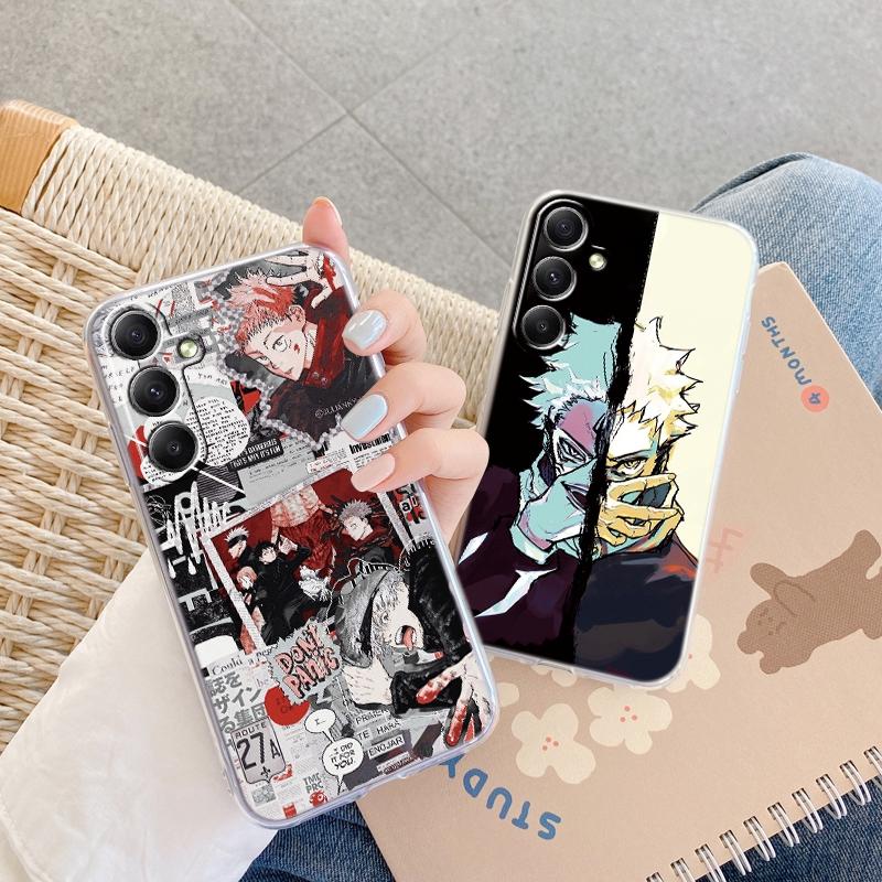 Мягкий прозрачный силиконовый чехол с рисунком аниме для Samsung A55 M35 S24 Xiaomi Redmi Note 13 Poco C65 iPhone Camera Противоударный защитный чехол