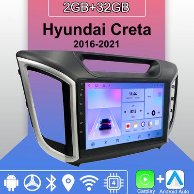 Android Carplay автомобильное радио для Hyundai Creta 2016-2021 мультимедийный проигрыватель головное устройство стерео GPS навигация BT WIFI 2+32 ГБ