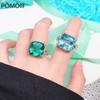 Новые роскошные обручальные кольца из нержавеющей стали с морским синим/зеленым цирконием для женщин, серебряные женские украшения, подарки на свадьбу