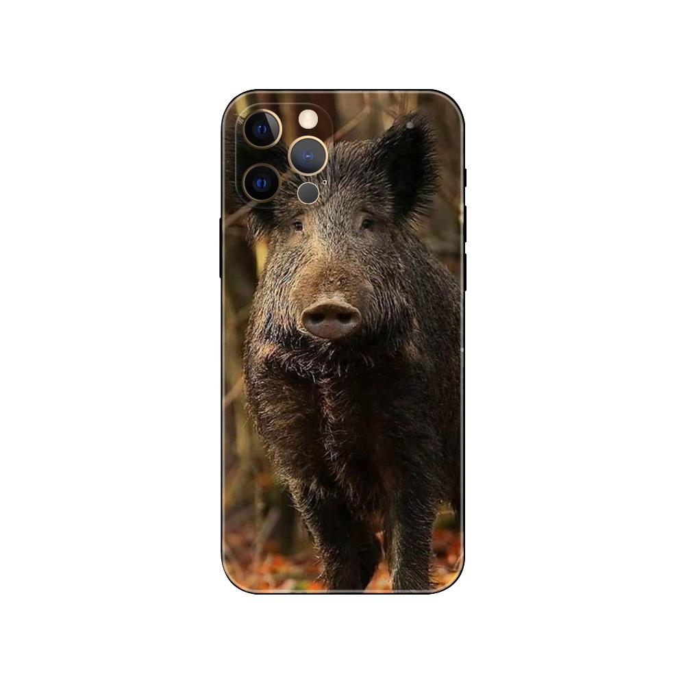 Чехол для телефона wild boar для iPhone 5 5s 2020se 6 6s 7 8 plus x 10 XR XS 11 12 13 mini pro MAX черная задняя крышка из ТПУ