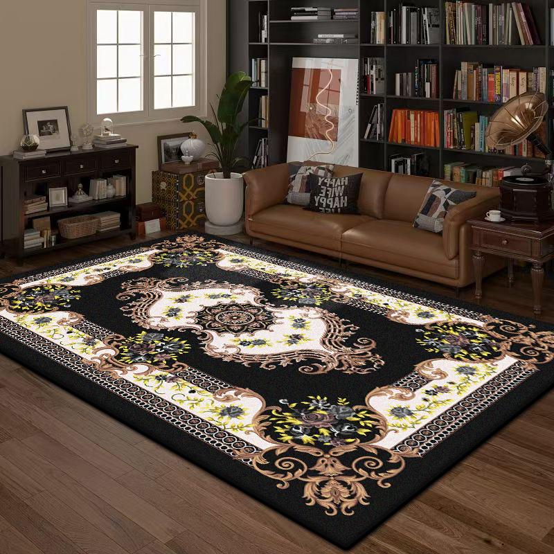 Living Room Rug European Style Large Size Coffee Tables Mat Non-slip Room Decoration Aesthetic Bedroom Carpet Machine Washable