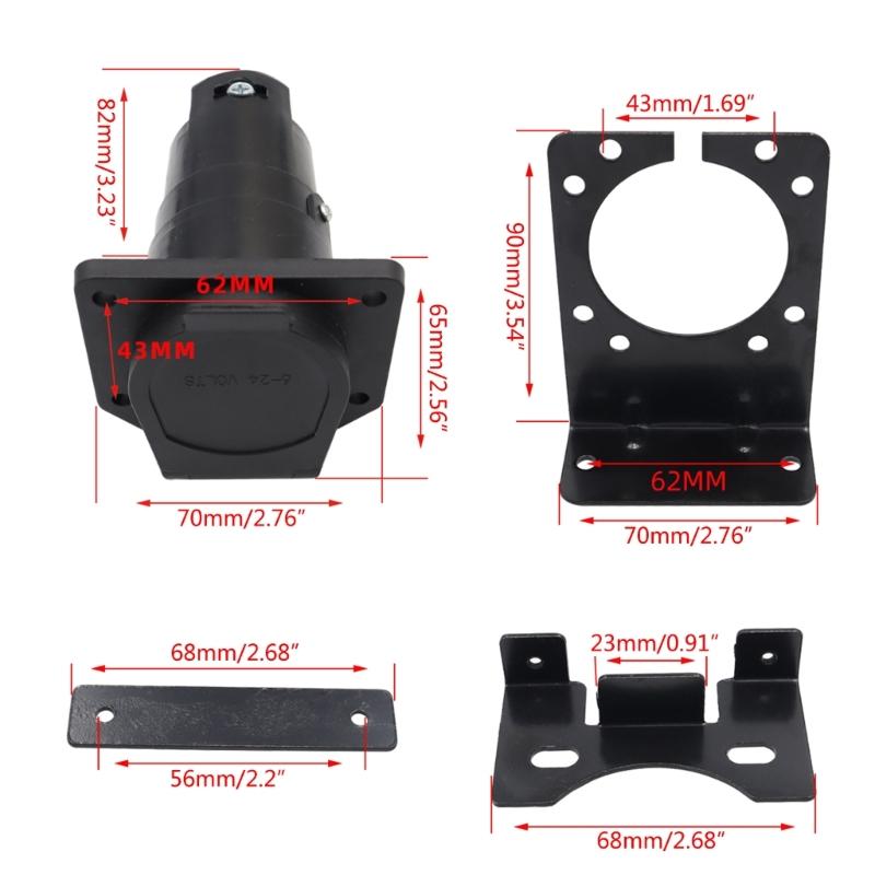 Professional Multi-Tow 4-Way to 7-Way e & 4-Way Flat Female Trailer Towing Connector Suitable for s & Campers