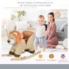 Kids Lion-themed Rocking Horse, with Roaring Sound Button, Seatbelt, Brown