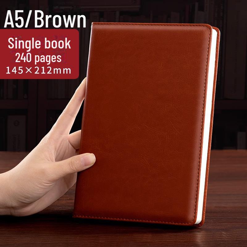 Супер толстый кожаный деловой блокнот с простым логотипом