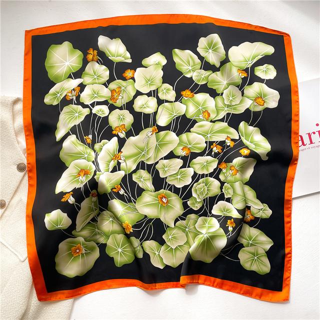 Silk Scarf For Women Luxury Hijab Hair Bands Square Neckerchief Female Satin Shawl Ribbon Headband Fashion Wraps Bandana