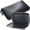 Bercute Black Diamond Python Long Wallet, Unrivaled, Single Piece of Leather, Men's, Genuine Snakeskin Leather, Round Zipper Closure, Slim, Large