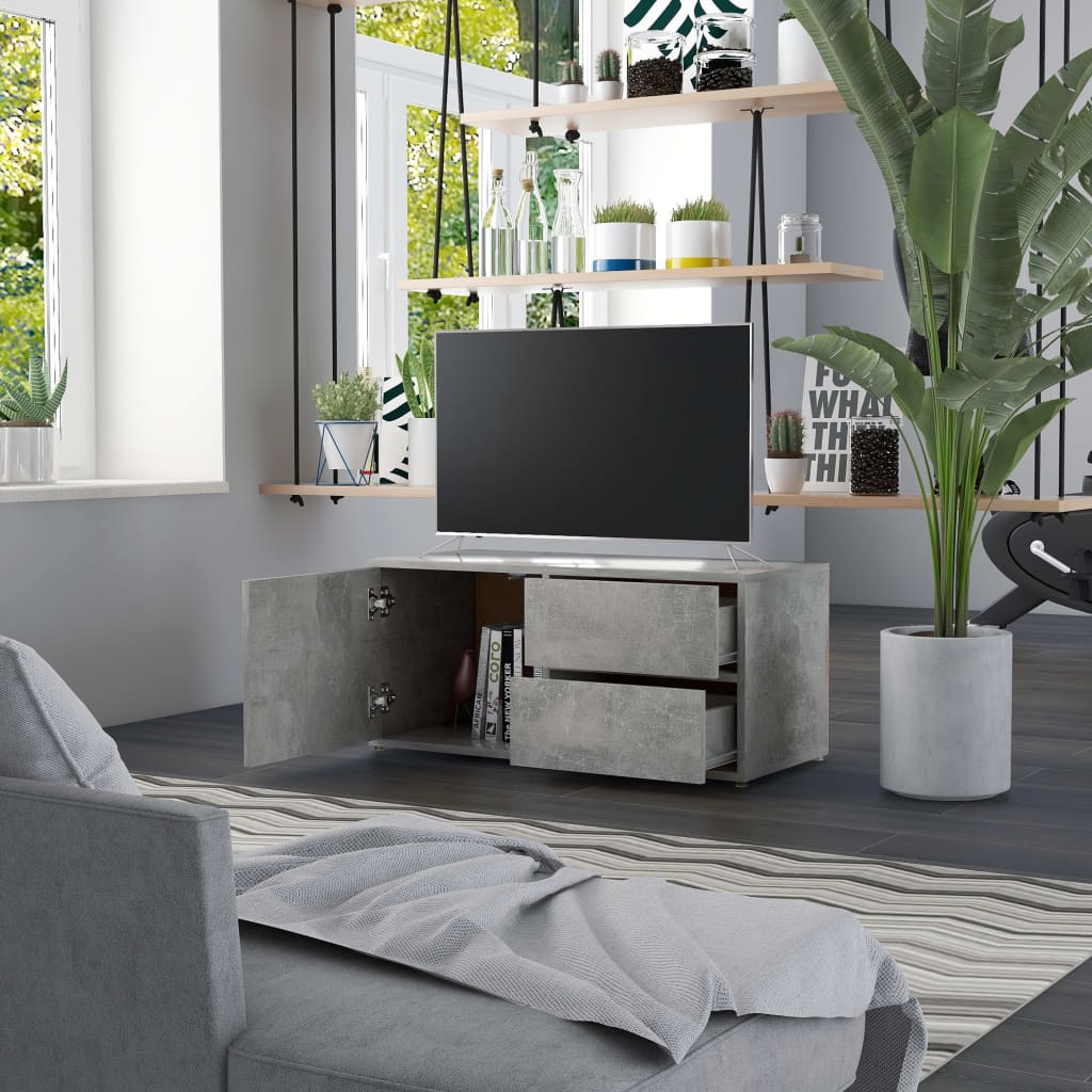 TV Cabinet Concrete Grey 80 x 34 x 36 cm Particleboard