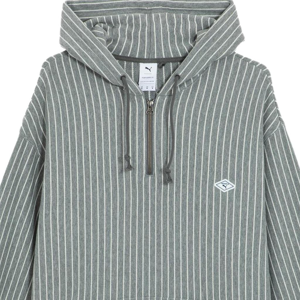 Puma X Nanamica Striped Hoodie Grey Men Tops 539853-03
