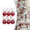 12 шт. 6 см окрашенные рождественские шары подвеска красные белые елочные подвески веселое рождественское украшение