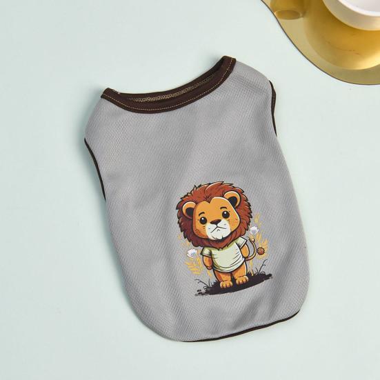 Стильный мягкий сохраняющий прохладу полиэстеровый жилет с рисунком пингвина для щенков, летняя одежда для домашних животных для плюшевых собак