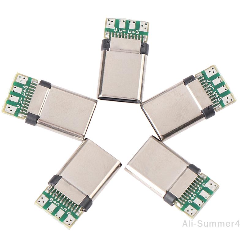 5шт USB 3.1 Тип C Мужской DIY Разъем для пайки Разъем Прикрепленный ПК Плата