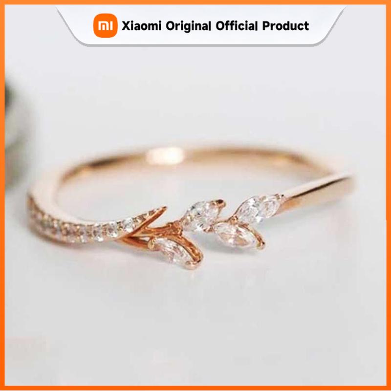 Xiaomi Huitan Женская Мода Белый Фианит Милый Лист Свадебное Помолвочное Кольцо Темперамент Сладкие Женские Аксессуары Заявление Ювелирные Изделия
