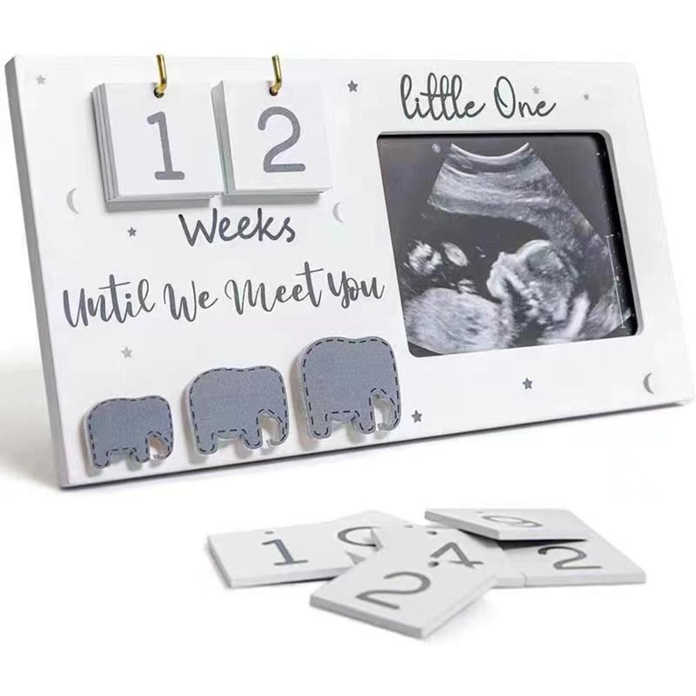 Baby Sonogram Picture Frame with Countdown Calendar Ultrasound Picture Frame