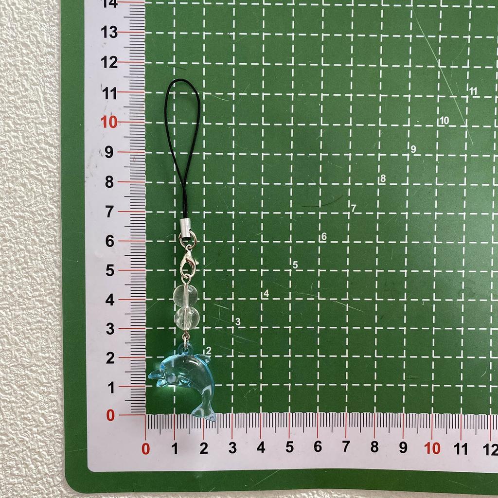Портативный акриловый брелок-подвеска с украшением в виде уникального синего дельфина, ручная работа, шнурок для телефона из бисера