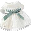 White Spring Cat Dog Dress Hollow Out Pet Skirt Chihuahua Puppy Skirt  Spring/summer