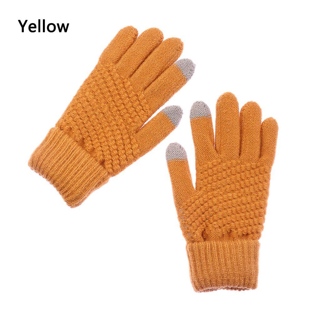 Imitation Cashmere Mittens Winter Warm Full Finger Women Gloves Knitted Wool Mittens Touch Screen