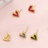 1 Pair Stud Earrings Heart Shape Cubic Zirconia Jewelry Sparkling Long Lasting Earrings for