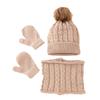Toddler Baby Knit Hat Scarf Winter Warm  Cap Gloves With Circle Loop Scarf