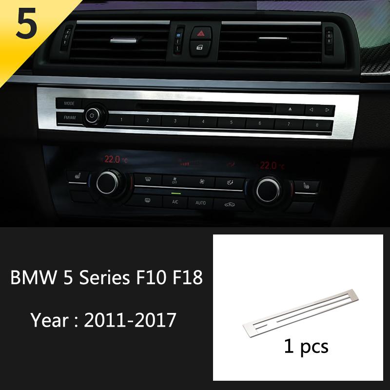 Car Styling Console Multimedia AC CD Panel Decoration Frame Cover Trim Strip Sticker For BMW 5 Series F10 Interior Accessories NM5