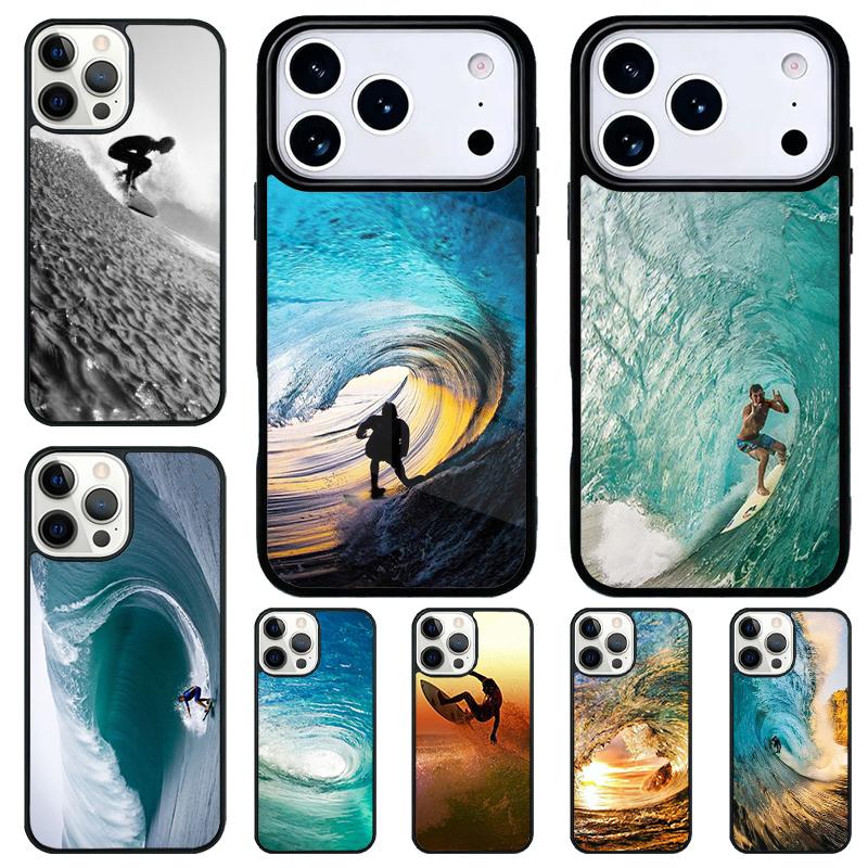 Ударопрочный чехол для телефона с дизайном "Волна для серфинга" для iPhone 17 Air 16e 15 11 12 14 13 Pro Max Чехол Coque