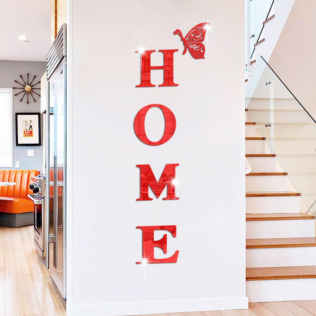 1 Set Wall Decor Home Letter Signs Acrylic Mirror Wall Stickers Wall Decorations For Living Room Bedroom Home Decor Wall Decals