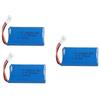 Set of 3 Rechargeable LiPo Batteries 3.7V 500mAh | Compatible with HUBSAN X4, JXD 385 Drones | Extended Flight Time, Blue