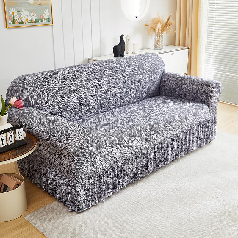 1 шт. эластичный чехол для дивана с принтом и юбкой, чехол для дивана, чехол для дивана, защита для мебели, спальня, офис, гостиная, домашний декор