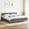 3140066 vidaXL Bed with Box Spring and Mattress Dark Grey 160x200cm Fabric