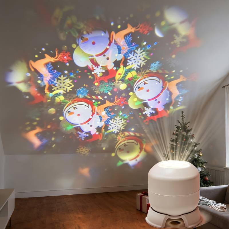 LED Ocean Projector Light 360° Rotating Dynamic Night Light USB Powered Ambient Lamp Decorative Lighting for Game,Living Room
