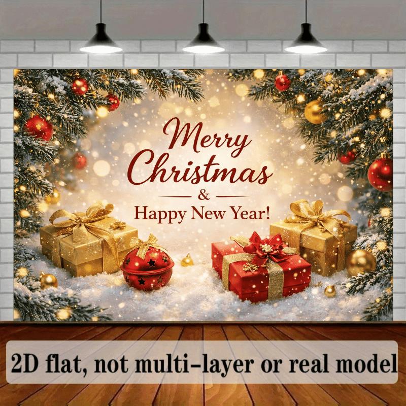 1Pcs Golden Snowflake Christmas New Year Decoration Background Winter Backdrop For Photo Studio Photo Booth Party