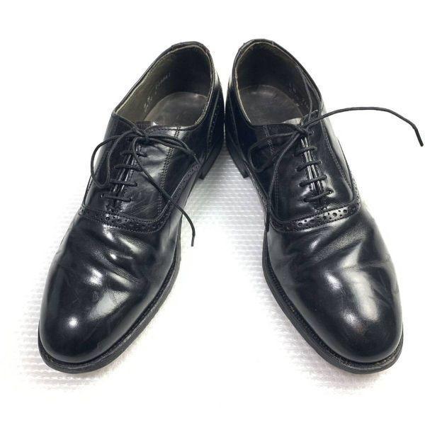 80s 90s Vintage USA Made Dexter Size 8M 25.5 26.0cm Wholecut Dress Shoes Black(USED)