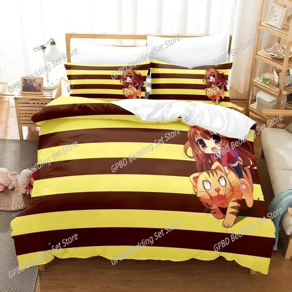 Комплект постельного белья Toradora Single Twin Full Queen King Size Bed Set Adult Kids Bedroom Duvet Cover Sets 3D Print Anime Bed Set