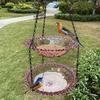 Outdoor Hanging Birds Bath Hummingbird Bath Tray Duel Layer Wildbird Feeder Bowl