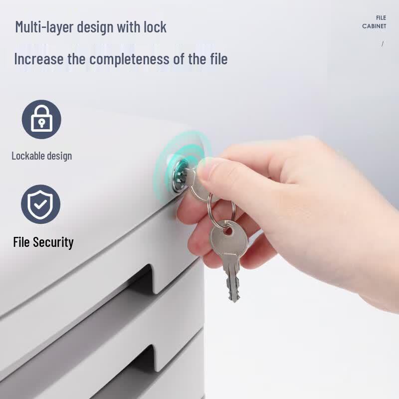 Deli 5-Drawer Lockable Desktop File Cabinet