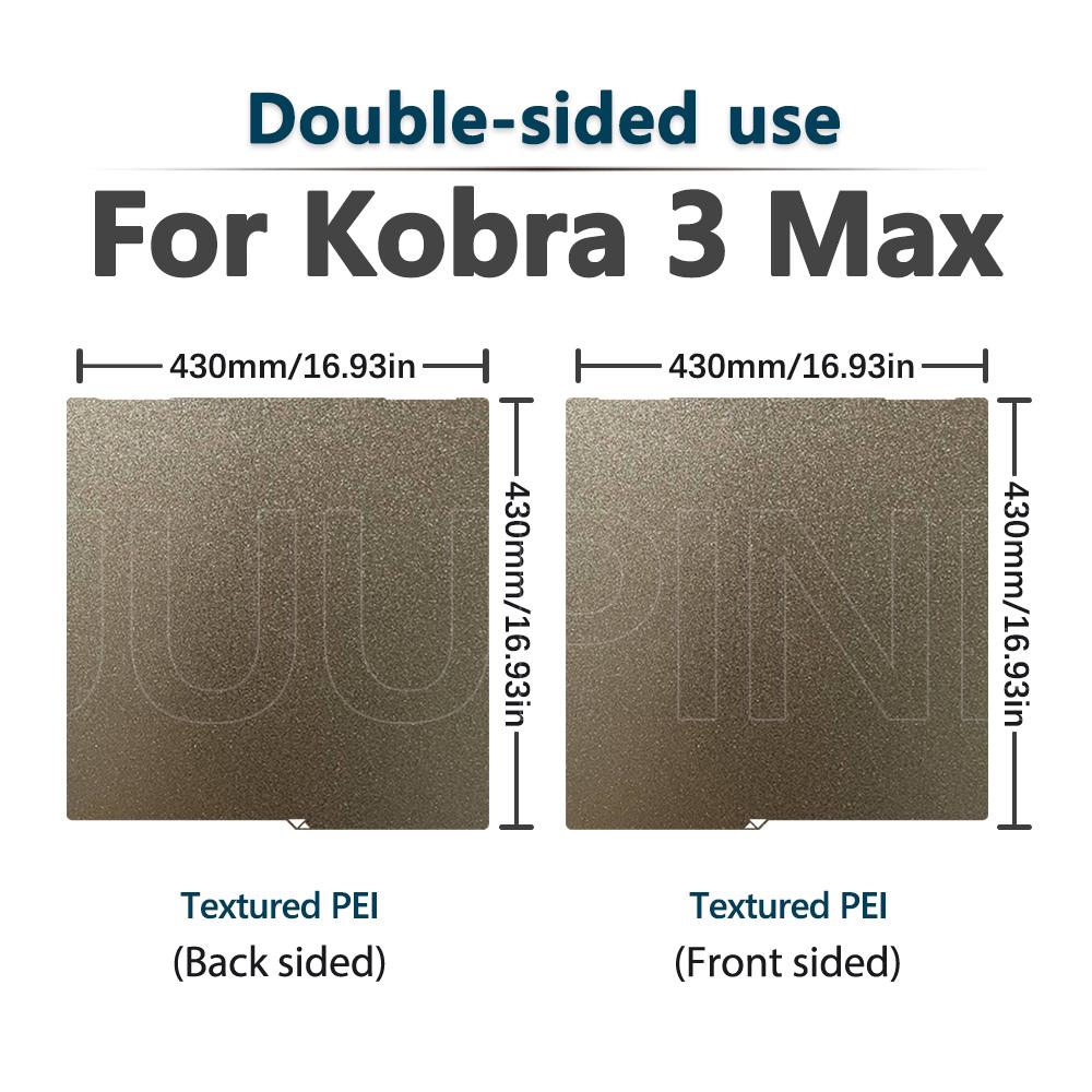 Для Anycubic Kobra 3 Max Печатная платформа 430x430 Двусторонняя Kobra 3 Max Комбо Текстура Покрытие PEI 3D-принтер Kobra 3 Max Аксессуары