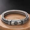 HX Hand-Woven Silver Men's Bracelet Fashion Trend Personality Chinese Style Retro Creative Thai Silver Jewelry Accessories