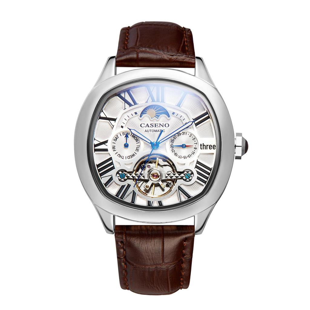 Часы CASENO Star Tourbillon Automatic: Фаза Луны, месяц и дата, водонепроницаемость 100 м