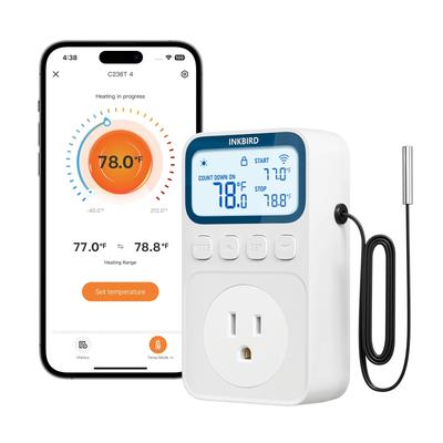 INKBIRD C236T Программируемый Цифровой Термостат с Таймером Температуры и Функцией Будильника для и Рептилий Термостат, с Поддержкой Wi-Fi