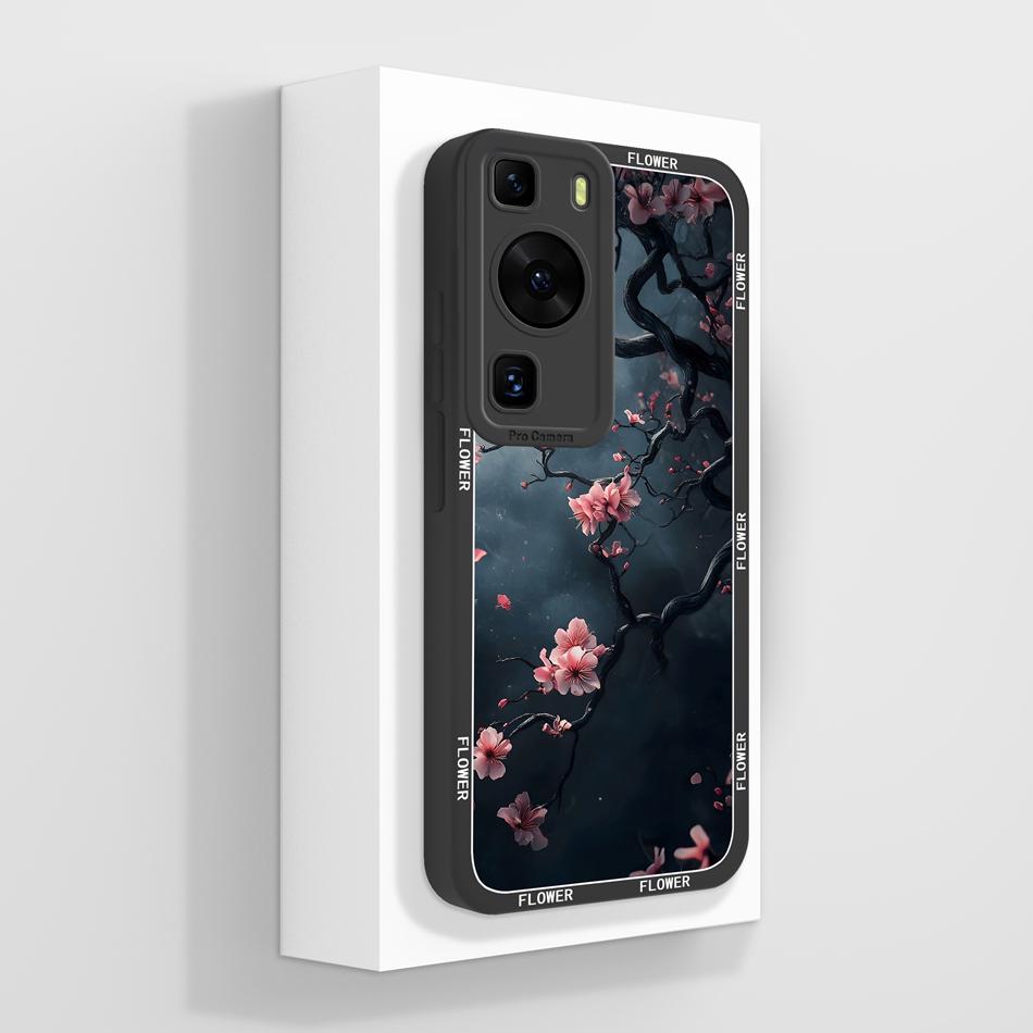 For Huawei P60 Pro Art Case Butterfly Rose Soft Liquid Silicone Cover For Huawei P 60 Art P60Pro Anti Drop Protective Bumper