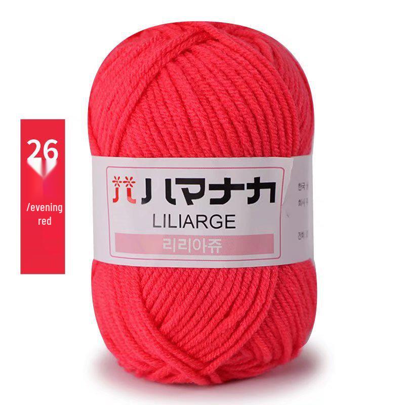 4-Ply Milk Cotton Yarn for Scarf, Doll, Bag, Medium-Thick Baby Crochet & Knitting DIY Material