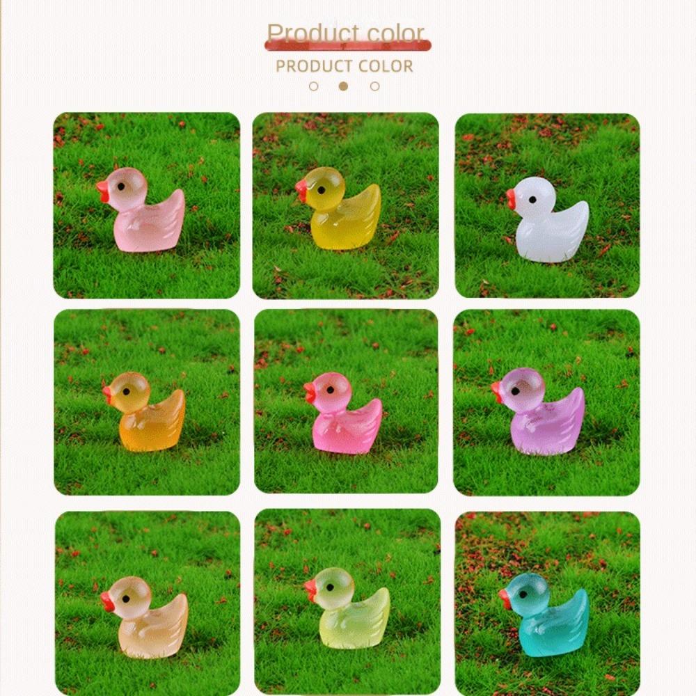 50pcs Mini Ornament Yellow Duck Resin Accessory Doll House Decor Miniature Figure Garden Decor