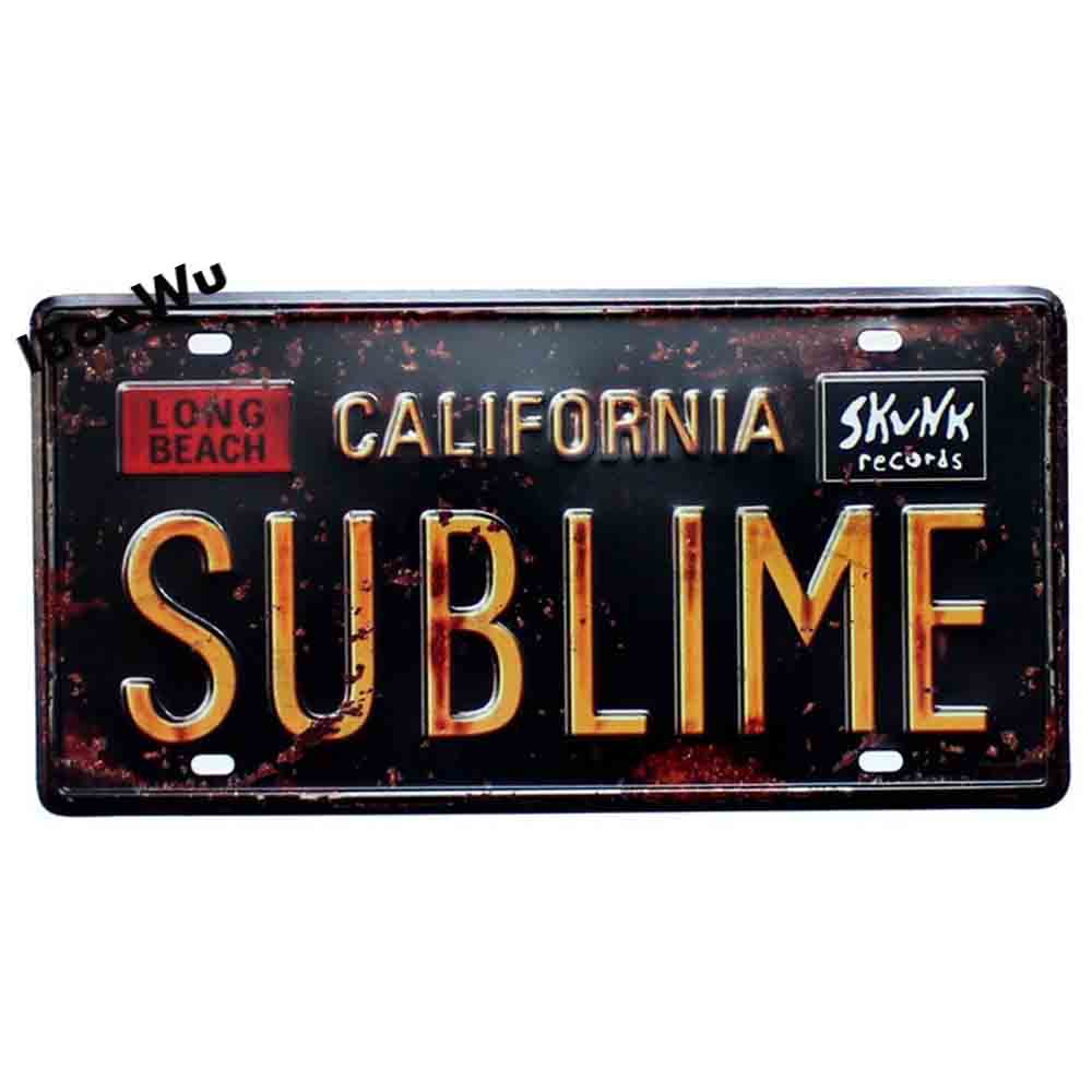 Worldwide Popular City License Plate Poster Vintage Wall Decor North America Metal Tin Sign Plaques Poster 15x30cm