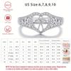 S925Silver Heart-Shaped Cross Ring Women's Shiny Synthetic Zircon Hollow Carved Faith-Inspiring Ring Jewelry Daily wear, party, holiday gift Women's