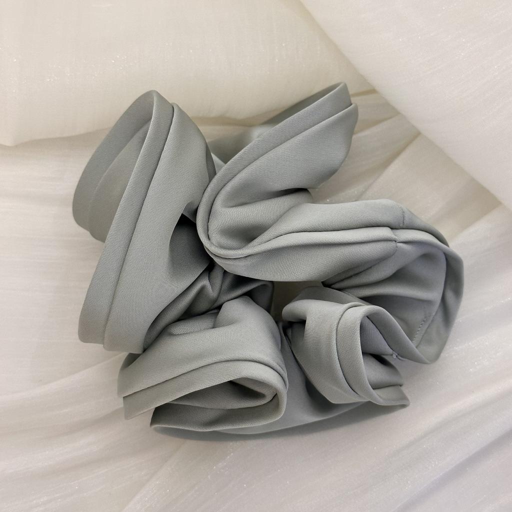 Сатиновая резинка для волос во французском стиле с оборкой, большая резинка-бант, аксессуар для волос для женщин, элегантная, роскошная, эластичная, удобная