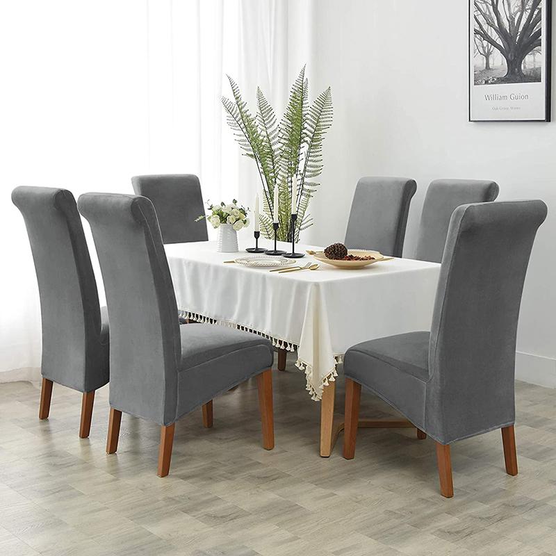 Velvet Chair Cover Stretch Dining Chair Cover Winter Warm Long Back Chair Cover Washable For Kitchen Home El Wedding 1 Pcs