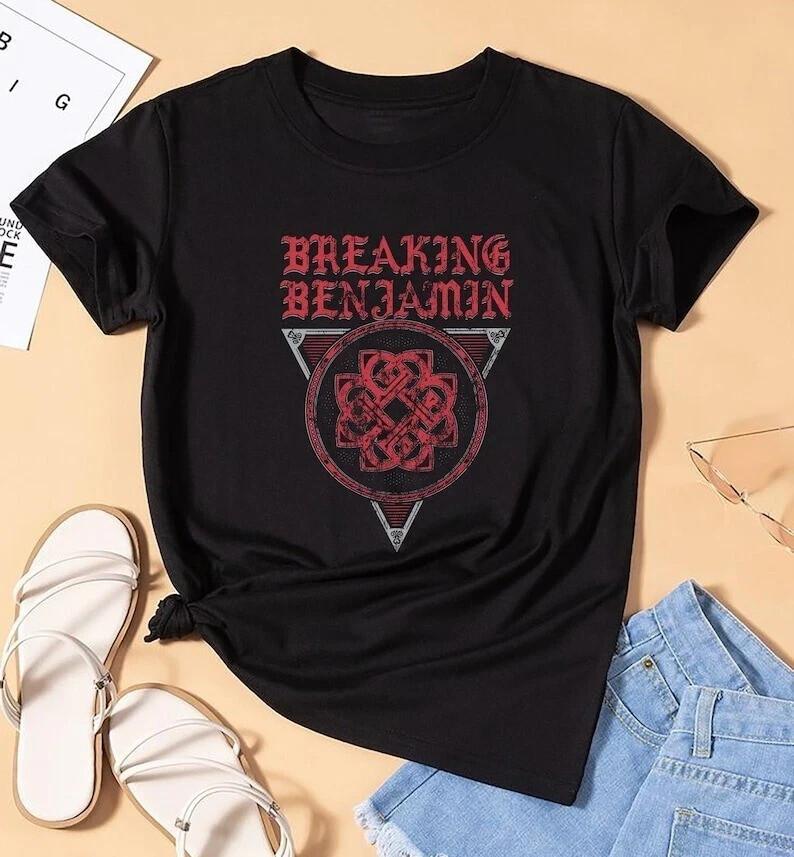Футболка Breaking Benjamin 90-х Винтажная футболка Breaking Benjamin Футболка для тура 2025 Унисекс