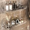 Suction Cup Shelf, Waterproof Acrylic Bathroom Storage Rack, Removable Wall Mounted Cosmetic Storage Rack Basket for Bathroom